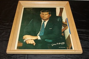 Präsident John F Kennedy Bild 60er Jahre gerahmt 13x15 - Bild 1 von 5