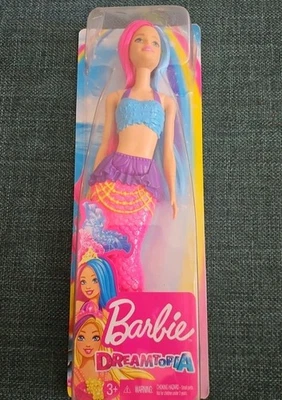 芭比 Dreamtopia 美人鱼娃娃 12 英寸粉色和蓝色头发水游泳游泳池 — 第 1/2 张图片