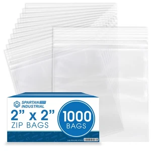 - 2” X 2” (1000 Count) 2 Mil Clear Reclosable Zip Plastic Poly Bags with Rese... - Picture 1 of 6