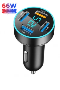 Autoladegerät 66W 4 USB-Ports-Schnellladeadapter - Bild 1 von 7