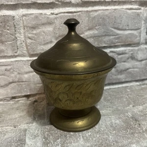 Alte Messing Unikat Tassenform graviert massiv Schale - Bild 1 von 5