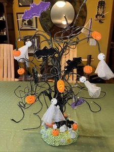 Albero di Halloween Illumina Fibra Ottica Avon Luci Suoni Fantasma Pipistrelli Strega Testato - Foto 1 di 7