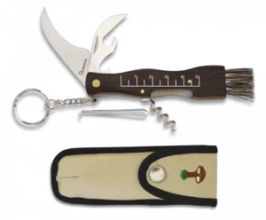 Albainox Pilzmesser Schwammerlmesser Bürste Pinzette Korkenzieher Nylonetui NEU