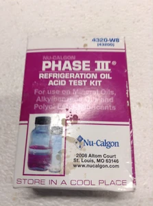 NEW 4320-W8 NU-CALGON PHASE III REFRIGERATION OIL ACID TEST KIT - Picture 1 of 3