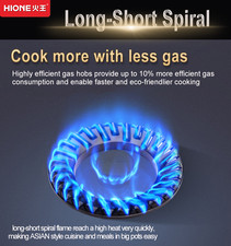 HIONE Hob Long-short Sprial Kitchen Gas Hob Gas Stove Gas Cooker 2QJ01BC