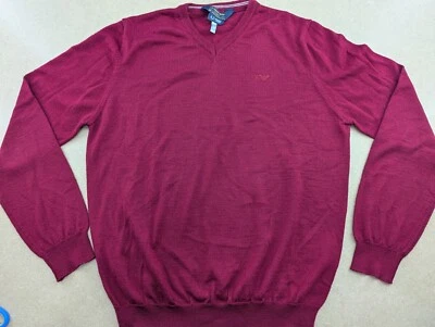 Suéter Armani Jeans 30 Aniversario 1981-2011 Para Hombre Talla XL Rojo Lana Jersey Foto 1 de 4