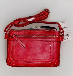INC BRAND ~ RED LEATHER PURSE ~ SHOULDER STRAP ~ ZIPPER CLOSURE ~ NEW W/TAGS - Picture 1 of 3