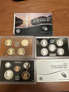 2014 U.S. Mint Silver Proof Set Complete OVP Government OGP COA - Bild 1 von 11