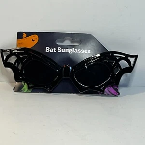 Gafas de sol de murciélago negro ojos de estrás púrpura novedad disfraz de Halloween nuevo - Imagen 1 de 2