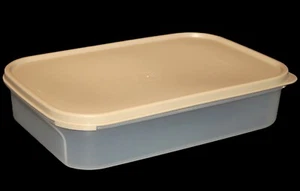 Tupperware #1 Rectángulo Modular Mates 8.5 Tazas Avellana Beige De Colección Nuevo de Lote Antiguo - Imagen 1 de 2