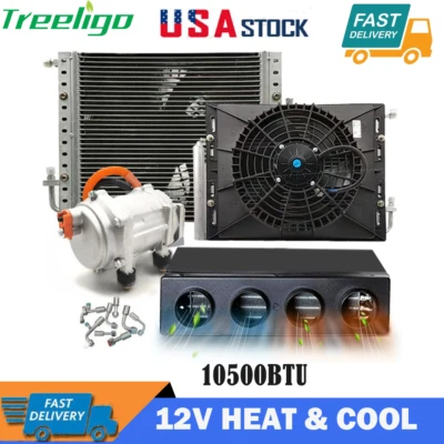 12V Underdash Heat&Cool Air Conditioner  Universal Electric AC Unit For Car Van - Image 1 of 4