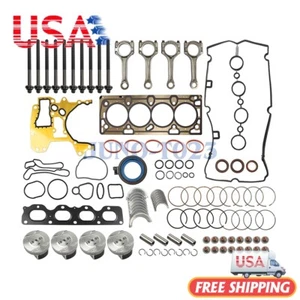 Engine Rebuild For 12-17 Chevrolet Cruze 1.8L Gasket Piston Bearing Con Rod Set - Foto 1 di 16