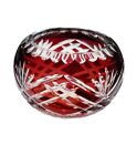 Fifth Avenue Crystal Bohemian Red Ruby Cut To Clear Candleholder Tealight