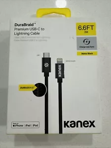 Kanex DuraBraid Premium USB-C to Lightn Cable 6.6ft Black - Picture 1 of 7