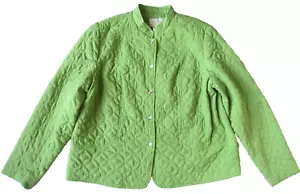 Studio Works Women's Lime Green Quilted Quilt Insulated Jacket Coat Size XL - Picture 1 of 6