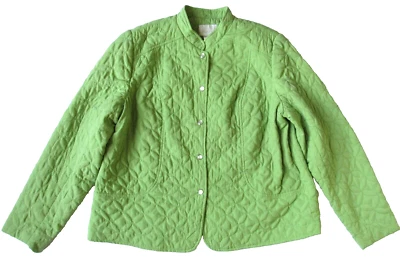 Studio Works Women's Lime Green Quilted Quilt Insulated Jacket Coat Size XL - Image 1 of 4