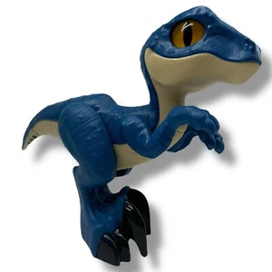 Fisher Price Imaginext Jurassic World Raptor XL Blue Dinosaur 9" Action Figure - Picture 1 of 4