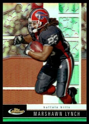 2008 Finest Green Refractor Marshawn Lynch 013/299 Buffalo Bills #28 - Image 1 of 2