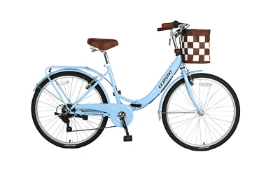 Ecosmo 26" Wheel Folding Ladies Women City Bicycle Bike 7 SP, 17" Frame -26LF08B - Image 1 of 4