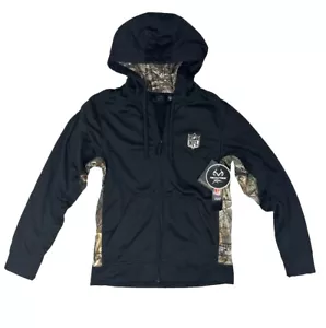Felpa con cappuccio NFL Realtree pullover felpa con cappuccio NFL Dunbrooke mimetica nera nuova con etichette taglia S - Foto 1 di 5