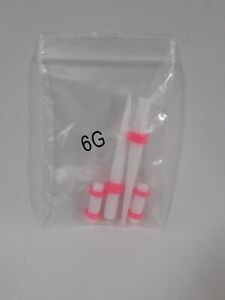 Acrylic Taper and Plug Set Ear Gauge Stretching White w/Pink O Rings choose size