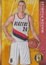 2015-16 Panini Gold Standard Blazers Basketball Card #135 Mason Plumlee /299