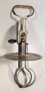 Batidor/mezclador de huevos/mezclador manual antiguo de metal A&J pat 9-1923 hecho en EE. UU. - Imagen 1 de 11