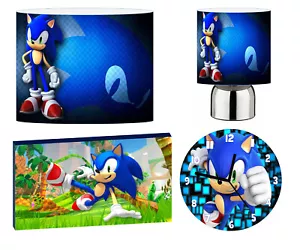 SONIC THE HEDGEHOG  b 12" Lightshade, Touch Lamp, Wall Art, Wall Clock or Bundle - Picture 1 of 10