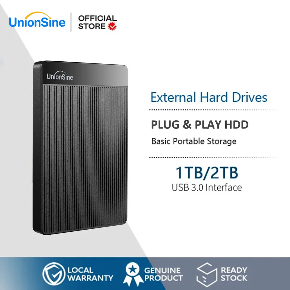 Hard Disk Esterno Portatile UnionSine, USB 3.0,2,5" Backup HDD 500GB/1TB/2TB/2TB