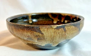 Vtg Studio Art Pottery Bowl Drip Glazed Artist Signed 4” Boho - Bild 1 von 6
