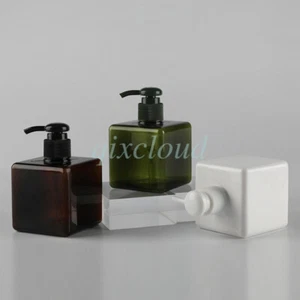 Refillable Square 250ml 8 Oz Lotion Pump Bottles Cream Gel Cosmetic Container - Picture 1 of 10