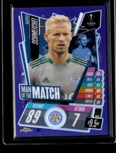 2020-21 Topps Chrome Match Attax #181 Kasper Schmeichel /299 Purple Refractor  - Picture 1 of 2