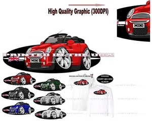 Camiseta DigiRods Mini Cooper Convertible Importación Británica Coche Dibujos Animados - Imagen 1 de 7