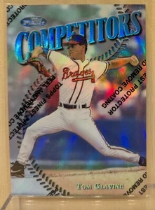 Topps Finest Silver Refractor #317 1997 Tom Glavine Salón de la fama raro paralelo poco común - Imagen 1 de 2