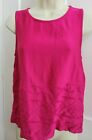 Go by Ghost fuchsia hot pink silky rayon self embroidered tank
