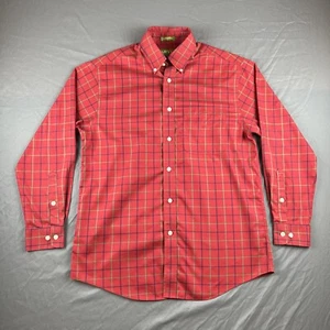 ORVIS Men's Long Sleeve Red Shirt Size M 100% Cotton Made In Hong Kong - Picture 1 of 14