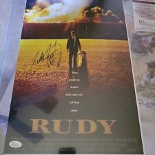 Rudy Movie Poster Autographed By Rudy Ruettiger notre dame. Jsa Certified 