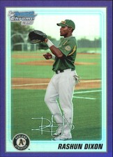 2010 (ATHLETICS) Bowman Chrome Prospects Purple Refractors #BCP42 Rashun Dixon