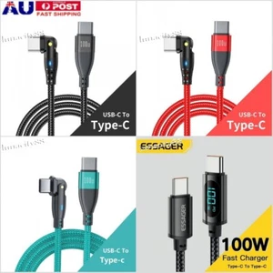 100W USB C to Type C Charger Cable PD Fast Charge Laptop Lead For Samsung Huawei - Picture 1 of 16