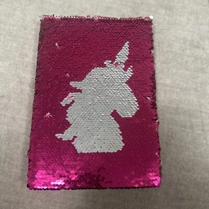 UNICORN Reversible Sequin A5 Notebook, Pink, SIlver, 80 pages - Picture 1 of 2