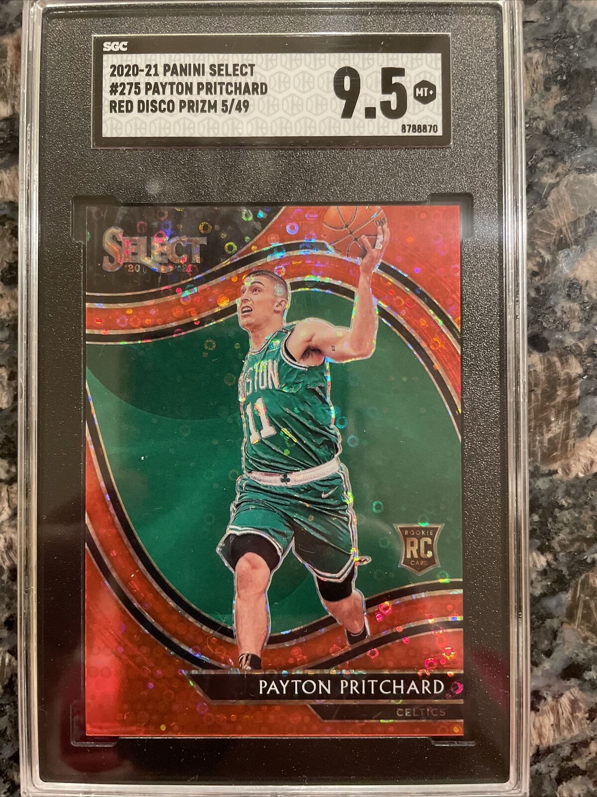 2020-21 Select Payton Pritchard Courtside Red Disco Rookie /49 SGC 9.5 RC POP 1 