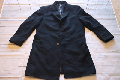 // MICHAEL Michael Kors Men's Black Dress Pea Coat Long 2 Button - Image 1 of 4