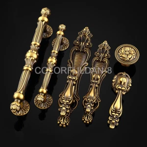 2 Stück Europäische Antike Schranktürgriffe Möbelgriffe Schubladengriffe Knöpfe - Bild 1 von 18