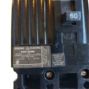 GE TEB132060 NEW 60 Amp Circuit Breaker 3 pole - Picture 1 of 4