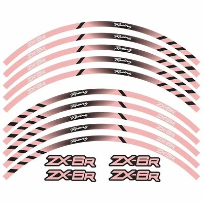 For Kawasaki ZX6R 17" Motorcyle Reflective Wheel Rim Tape Decal Stripes Sticker Foto 1 de 4