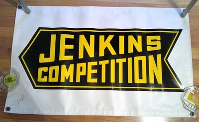 *** 22"x 36" BILL GRUMPY JENKINS COMPETITION VINYL BANNER NHRA DRAG RACE SIGNED! - Image 1 of 4