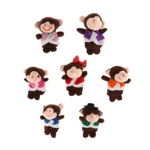 Monkeys Family Finger Puppets Kids Educational Toy Telling Props Stories Doll - Picture 1 of 4