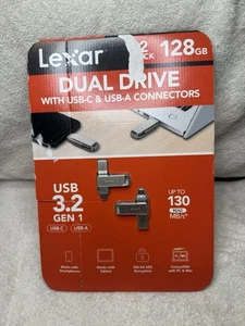 Lexar 128GB 2-in-1 Dual Flash Drive USB-C and USB-A,  Mac-Android- PC– 2 PACK - Picture 1 of 2