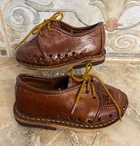 Mhandala leather Huaraches Mexico kids shoes, very cute - kids size 5 - Picture 1 of 10
