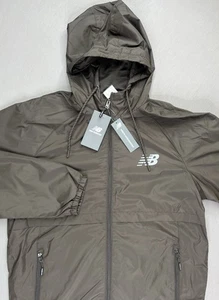 New Balance Herren Full Zip Hooded Mesh gefüttert braun Windbreaker Jacke Gr. M - Bild 1 von 6